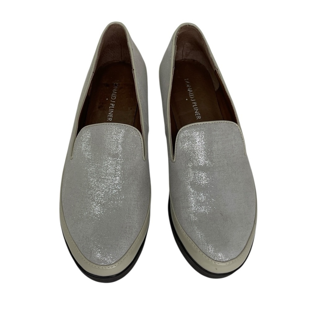 Donald J Pliner Women's Verve Silver Slip-On Shoes Platform Loafer Size 7.5